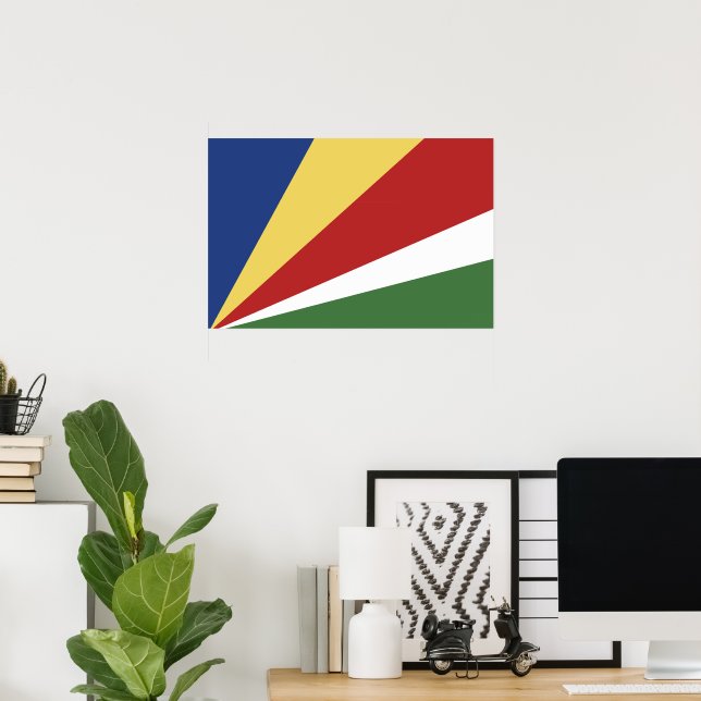 Poster Bandeira das Seychelles (Escritório em casa)