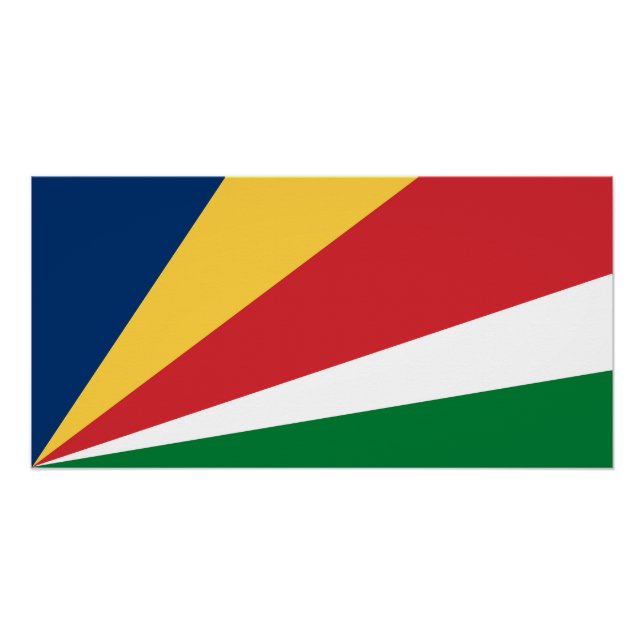 Póster Bandeira das Seychelles (Frente)
