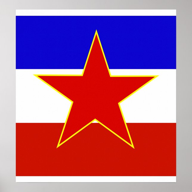Póster Bandeira de alta qualidade da Jugoslávia (Frente)