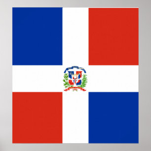 Poster Bandeira de alta qualidade da República Dominicana