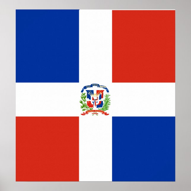 Poster Bandeira de alta qualidade da República Dominicana (Frente)