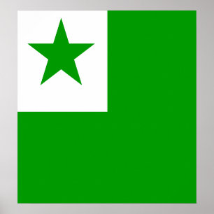 Poster Bandeira de alta qualidade do esperanto