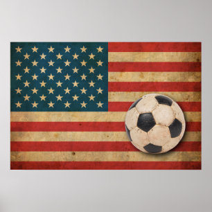 Póster Bandeira de América do vintage