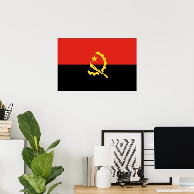 Poster Bandeira de Angola (Escritório em casa)