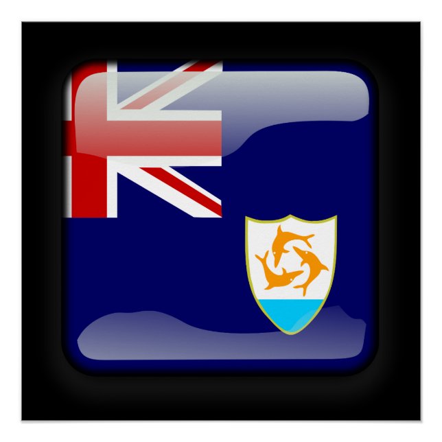 Póster Bandeira de Anguilla (Frente)