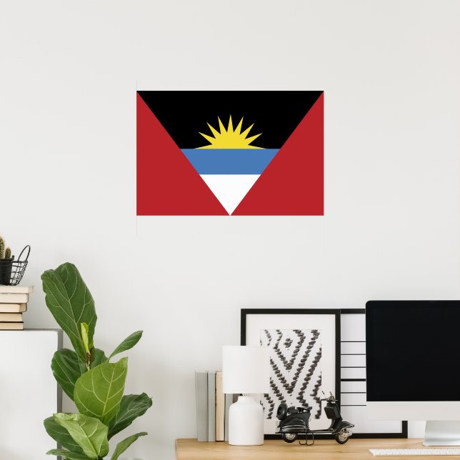 Poster Bandeira de Antígua e Barbuda (Escritório em casa)