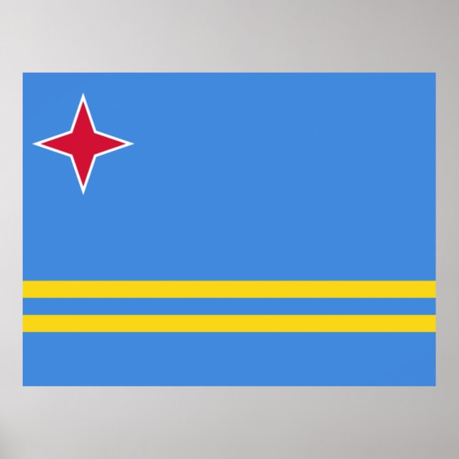 Poster Bandeira de Aruba (Frente)