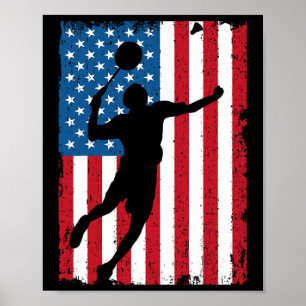 Poster Bandeira de Badminton Vintage