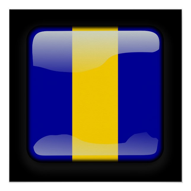 Póster Bandeira de Barbados (Frente)