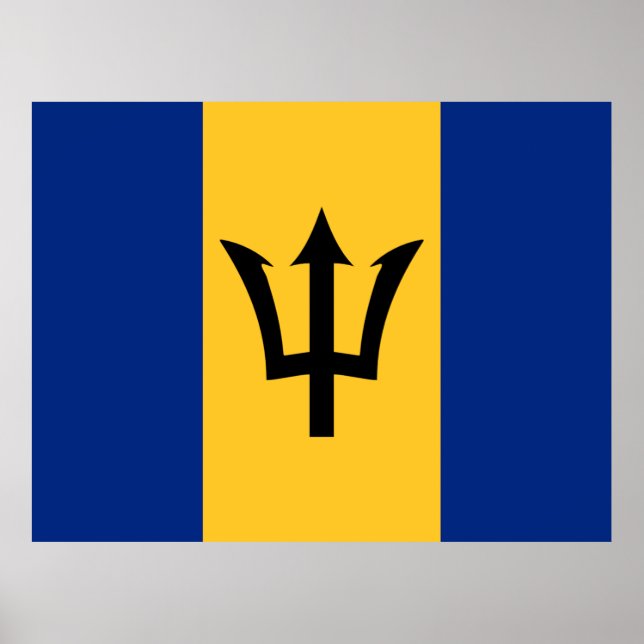 Poster Bandeira de Barbados (Frente)