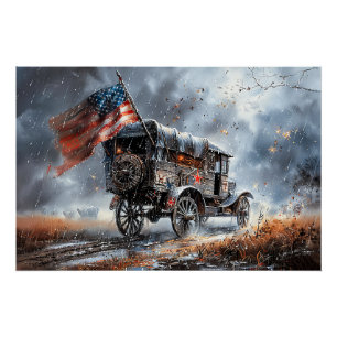 Póster Bandeira de Batalha Americana