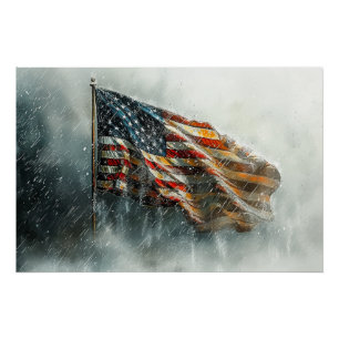 Póster Bandeira de Batalha Americana