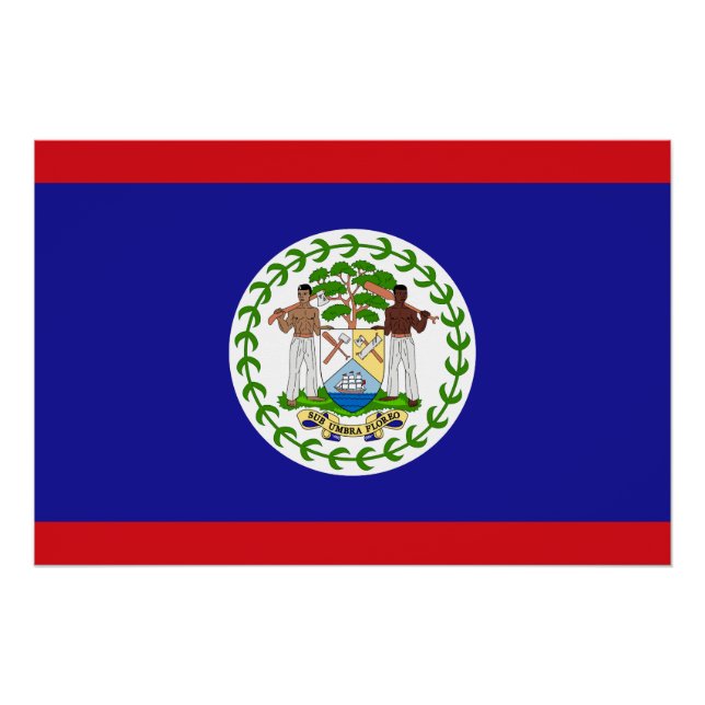 Póster Bandeira de Belize (Frente)