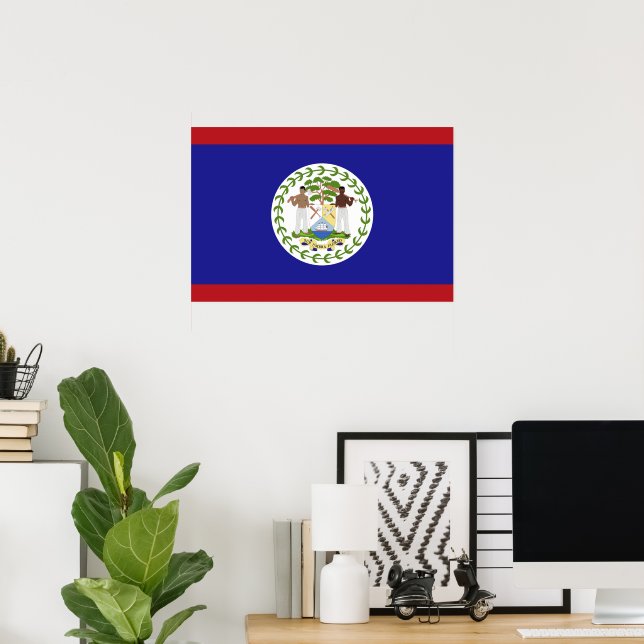 Poster bandeira de Belize (Escritório em casa)
