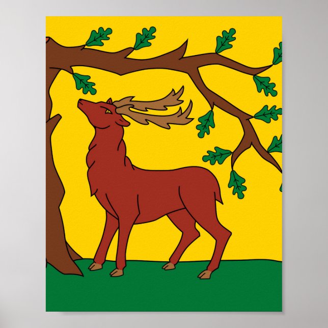 Poster Bandeira de Berkshire (Reino Unido) (Frente)