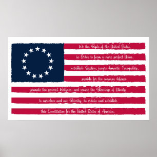 Poster Bandeira de Betsy Ross do preâmbulo da