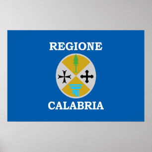 Poster Bandeira de Calabria, Italia