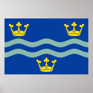 Poster Bandeira de Cambridgeshire (distrito do Reino Unid