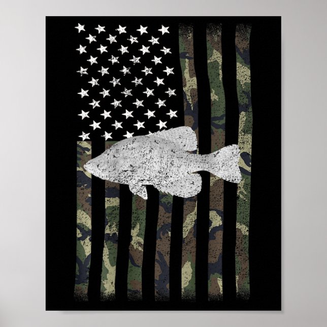 Poster Bandeira de Camuflagem para Pesca de Crappie (atrá (Frente)