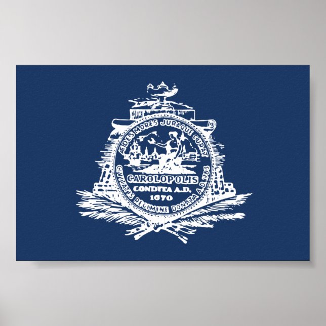 Póster Bandeira de Charleston, SC (Frente)