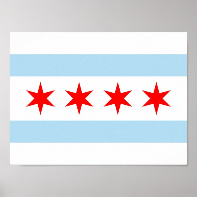 Poster Bandeira de Chicago (Frente)