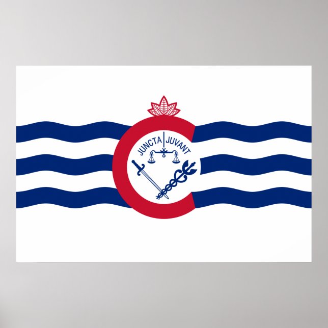 Poster Bandeira de Cincinnati (Ohio) (Frente)