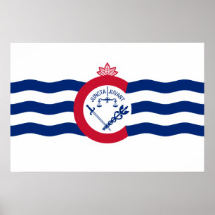 Poster Bandeira de Cincinnati, Ohio, os Estados Unidos