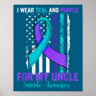 Poster Bandeira de conscientização sobre suicídio com laç