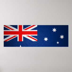 Poster Bandeira de couro da Austrália
