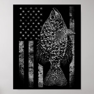 Poster Bandeira de Crappie - Bandeira de Pesca de Crappie