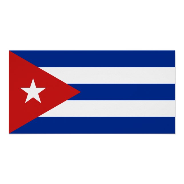 Póster Bandeira de Cuba (Frente)