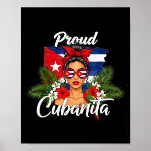 Poster Bandeira de Cuba Mês da Herança Hispana Cubanita C