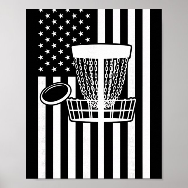 Poster Bandeira de Disc Golf dos EUA - Sket de Disc Golf  (Frente)