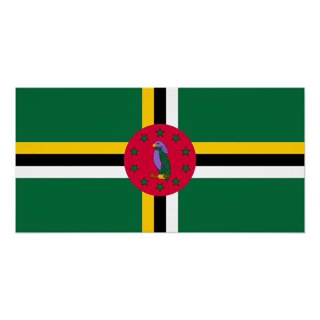 Póster Bandeira de Dominica (Frente)