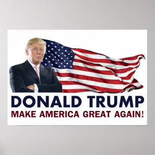 Póster Bandeira de Donald Trump E.U.