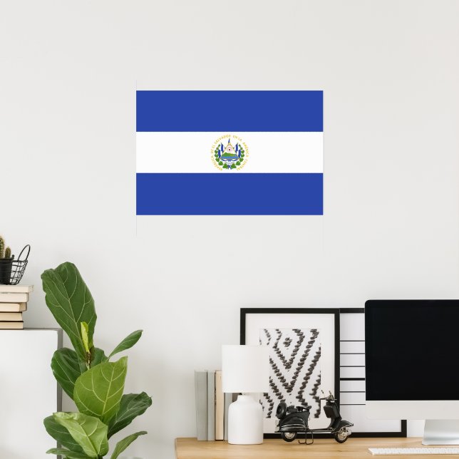 Poster Bandeira de El Salvador (Escritório em casa)