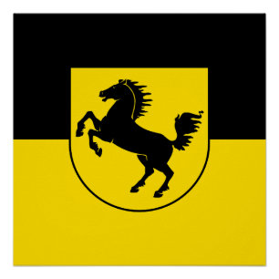 Póster bandeira de Estugarda cidade da Alemanha símbolo e