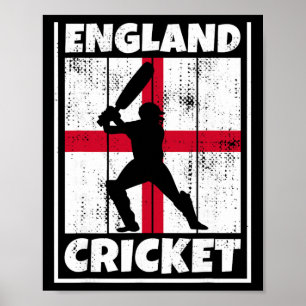 Poster Bandeira de Fã de Críquete Inglês da Seleção de Cr