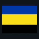 Póster Bandeira de Gelderland<br><div class="desc">Bandeira de Gelderland,  uma província dos Países Baixos. A bandeira é um tricolor horizontal de azul,  amarelo e preto. Suas cores se originam do casaco de braços de Gelderland que,  por sua vez,  se baseava no casaco de braços do Hertogdom Gelre.</div>