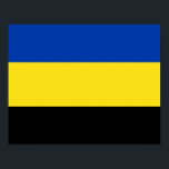 Póster Bandeira de Gelderland<br><div class="desc">Bandeira de Gelderland,  uma província dos Países Baixos. A bandeira é um tricolor horizontal de azul,  amarelo e preto. Suas cores se originam do casaco de braços de Gelderland que,  por sua vez,  se baseava no casaco de braços do Hertogdom Gelre.</div>