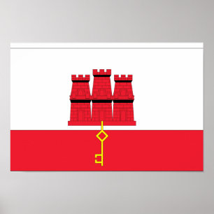 Póster Bandeira de Gibraltar
