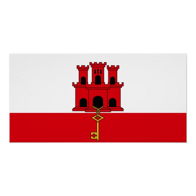 Póster Bandeira de Gibraltar (Frente)