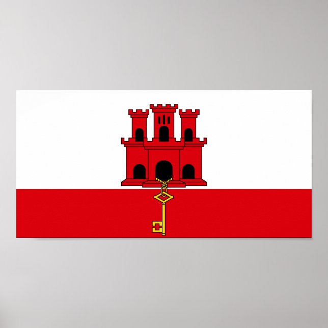 Poster Bandeira de Gibraltar (Frente)