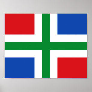 Póster Bandeira de Groningen (província)