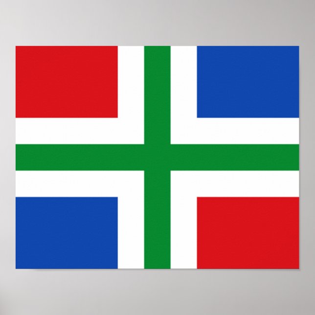 Póster Bandeira de Groningen (província) (Frente)