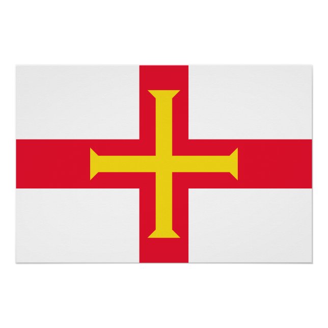 Póster Bandeira de Guernsey (Frente)