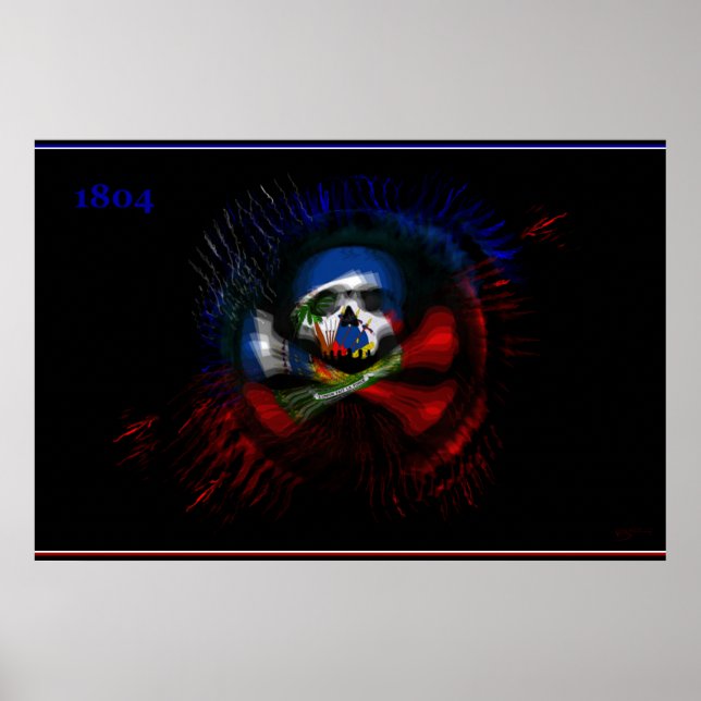 Póster Bandeira de Guerra do Haiti - DRAPO TOUSSAINT - Dr (Frente)