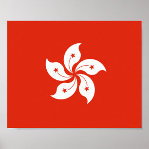 Poster Bandeira de Hong Kong