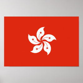 Poster Bandeira de Hong Kong Bauhinia Blakeana HK Flag