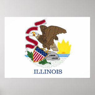 Poster Bandeira de Illinois